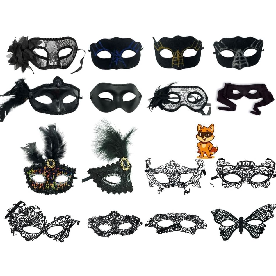 Máscaras Pretas Sexy de Luxo Veneziana Renda para Festa Carnaval Fantasia Brincadeiras Diversão