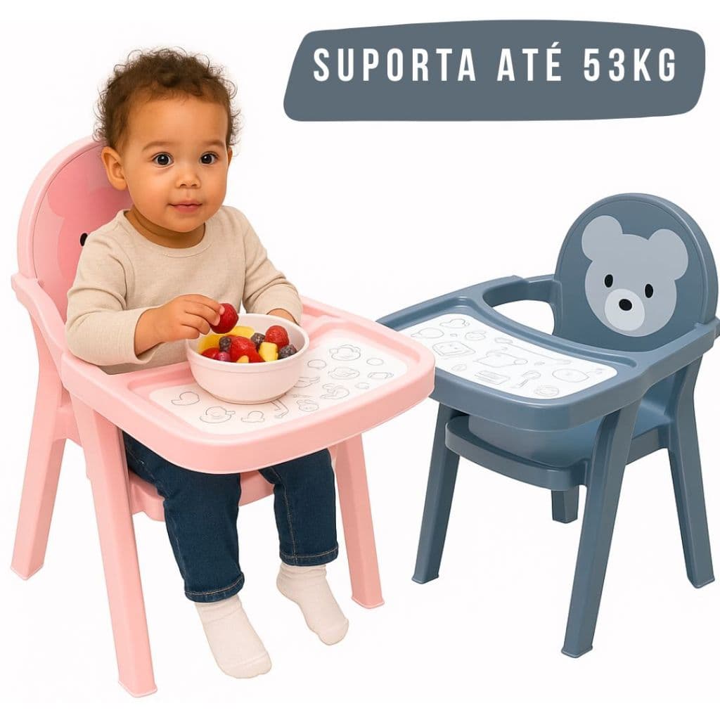 Poltrona Infantil Cadeirinha De Alimentação Com Bandeja Urso Plasutil Excelente para Refeição Infantil