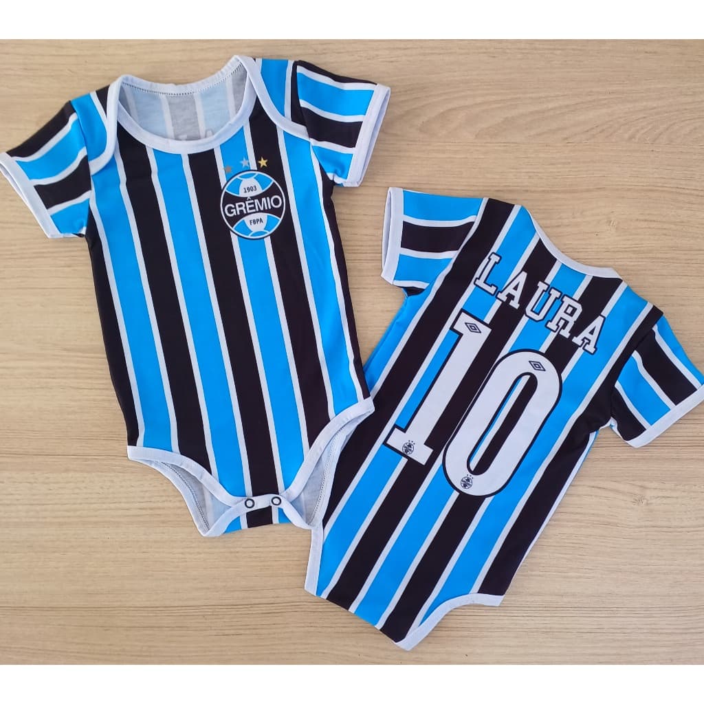 Body bebê Grêmio personalizado com nome