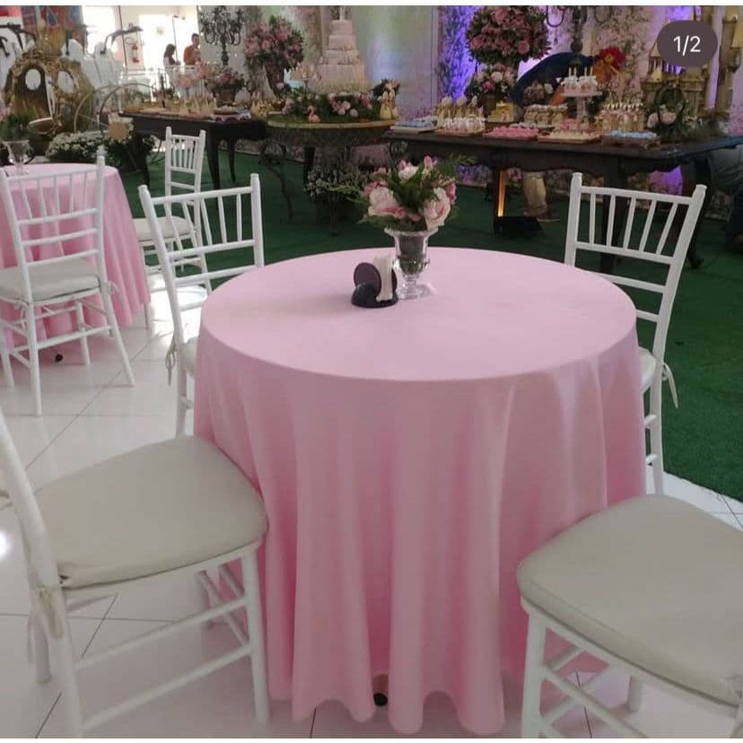 10 Toalha De Mesa Redonda 2,50mt Diametro BuffetE Festa Premium Tecido Microfibra Várias cores