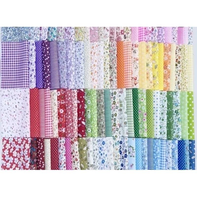 kit 20 retalhos sortido de tecido tricoline 100% algodão