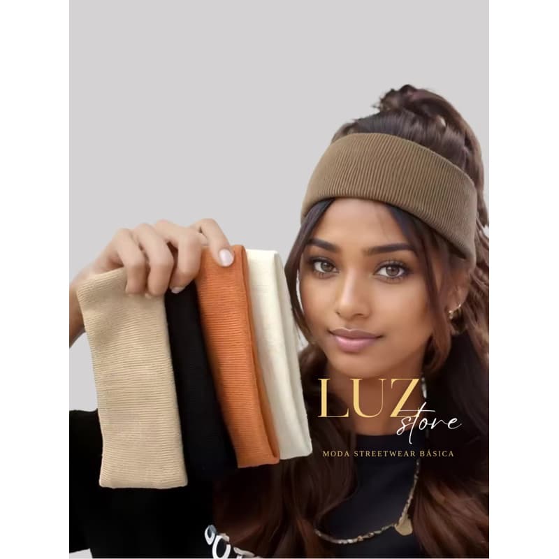 Faixa De Cabelo Cabeça Elástica Canelada PREMIUM Exercícios Esportes Bandana Correndo Fitness Headband Turbante Cabeça