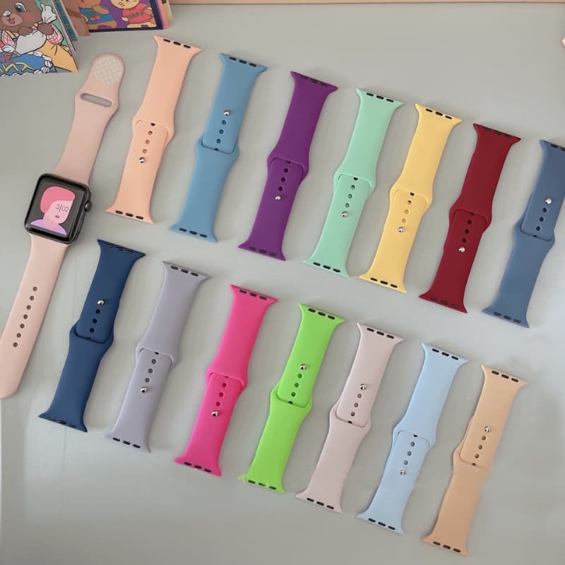 Pulseira De Silicone De Cores Mais Recentes Para Apple Watch band 46MM 44mm 40mm 45mm 41mm 49mm 42mm 38mm 44 45mm i