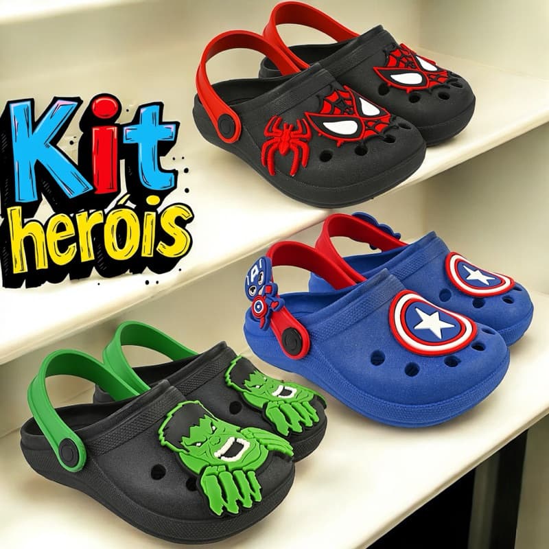 Kit 3 Pares Sandália Babuche Infantil Menino