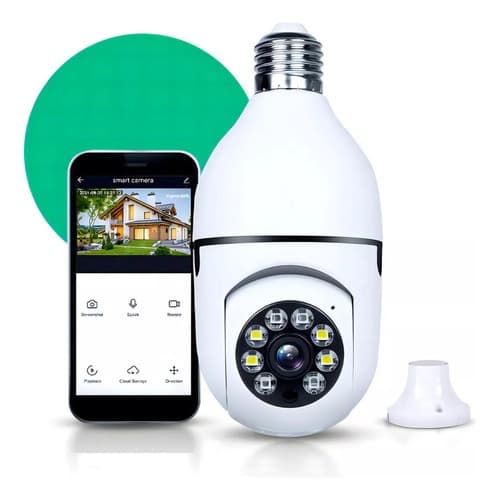 Câmera segurança wifi ip Inteligente Yoosee sem fio 360 com encaixe lâmpada bocal