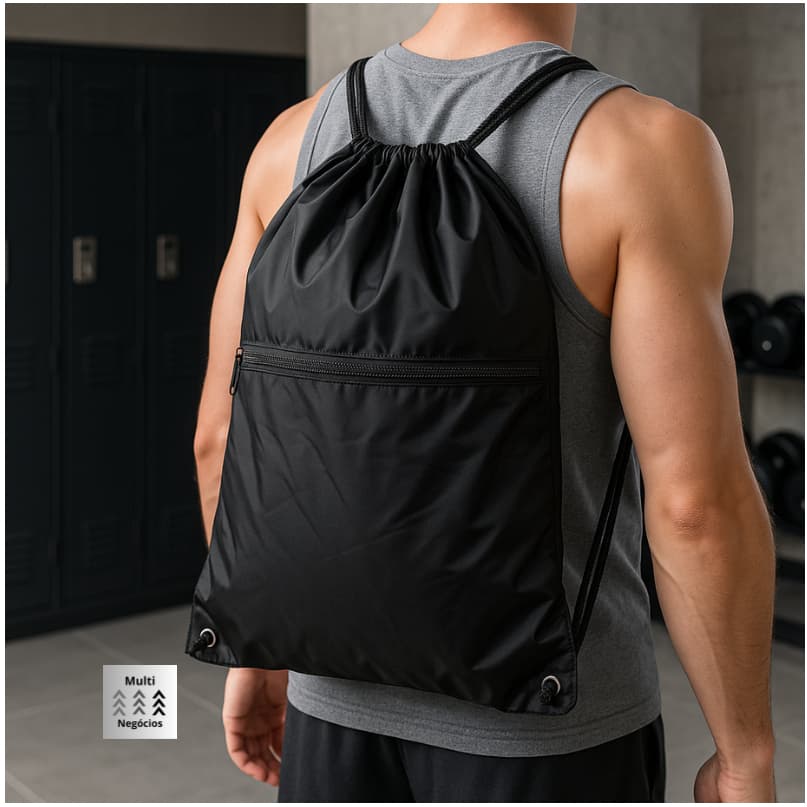 Mochila Saco Nylon Impermeável Resistente Unissex Academia Futebol Natação Chuteira Uniforme