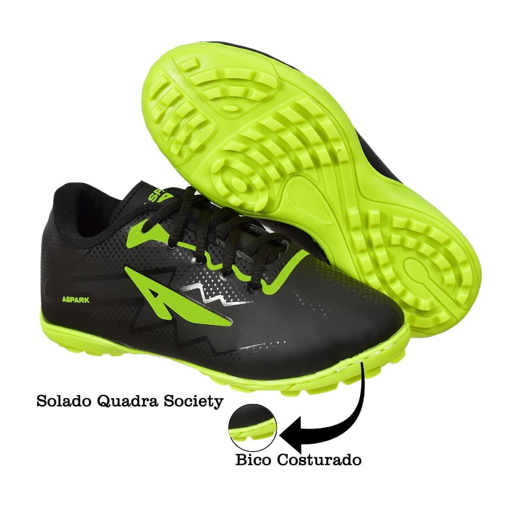 Chuteira Infantil Society Solado Costurada Grama Sintética Tênis Esportivo Menino 26 Ao 33