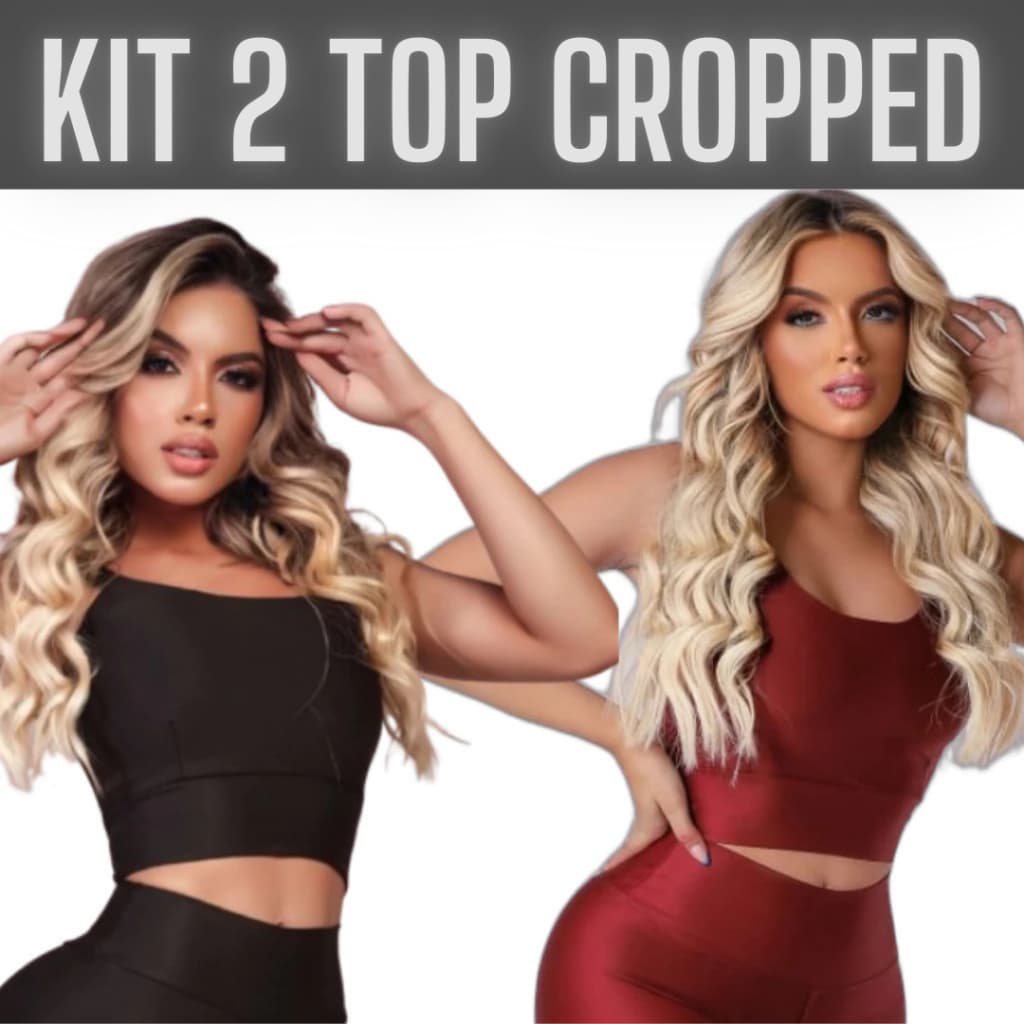 Kit 2 Cropped Fitness Feminino Top Com Bojo Removível Academia
