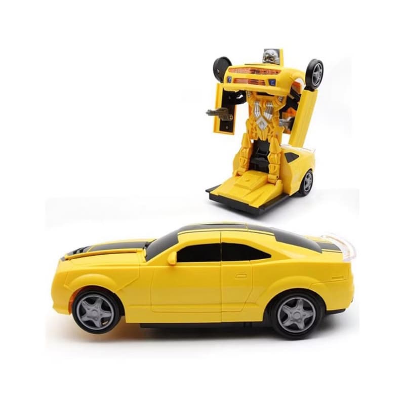 Carro Transformer Robô Camaro 2 em 1 com Luz Som Bate Volta