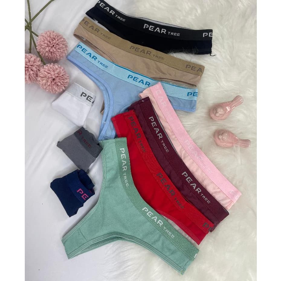 Kit Calcinhas Fio Dental De Algodão Cós Alto