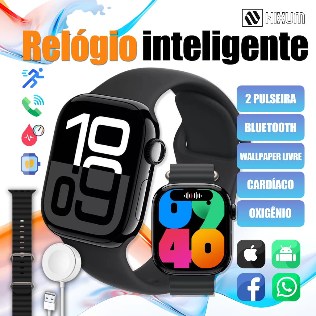 Relógio Smartwatch S10 45mm Monitor pressão arterial estoque disponível para envio imediato NFC GPS