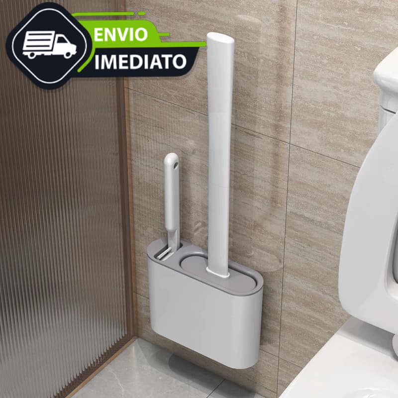 2 em 1 Escova de Silicone para Vaso Sanitário - Base de Banheiro Privada, Alta Eficiência Multiuso