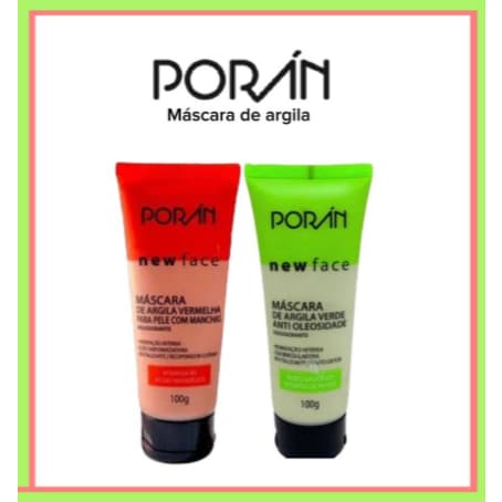 Porán Máscara de Argila Verde / Argila Vermelha 100G