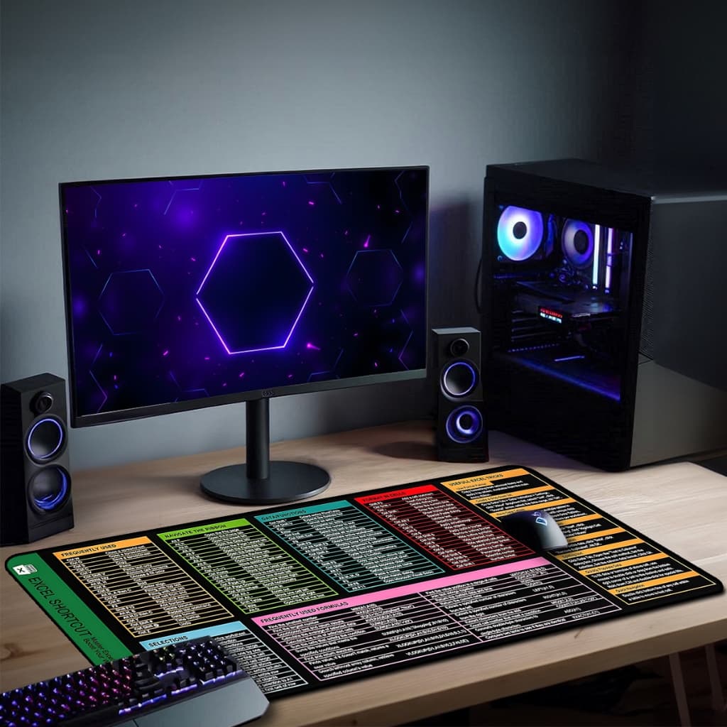 Mouse Pad ZSoftwares  Gamer Antiderrapante Grande 70x35 80x35 90x40 90x50 cm Borda Costurada