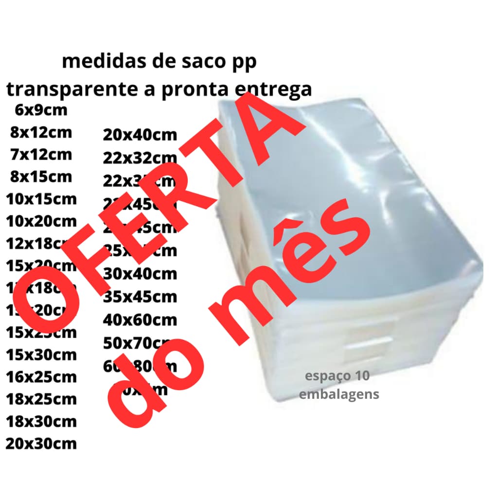 PROMOÇÃO kit saco cristal plástico transparente alta qualidade tipo celofane várias medidas