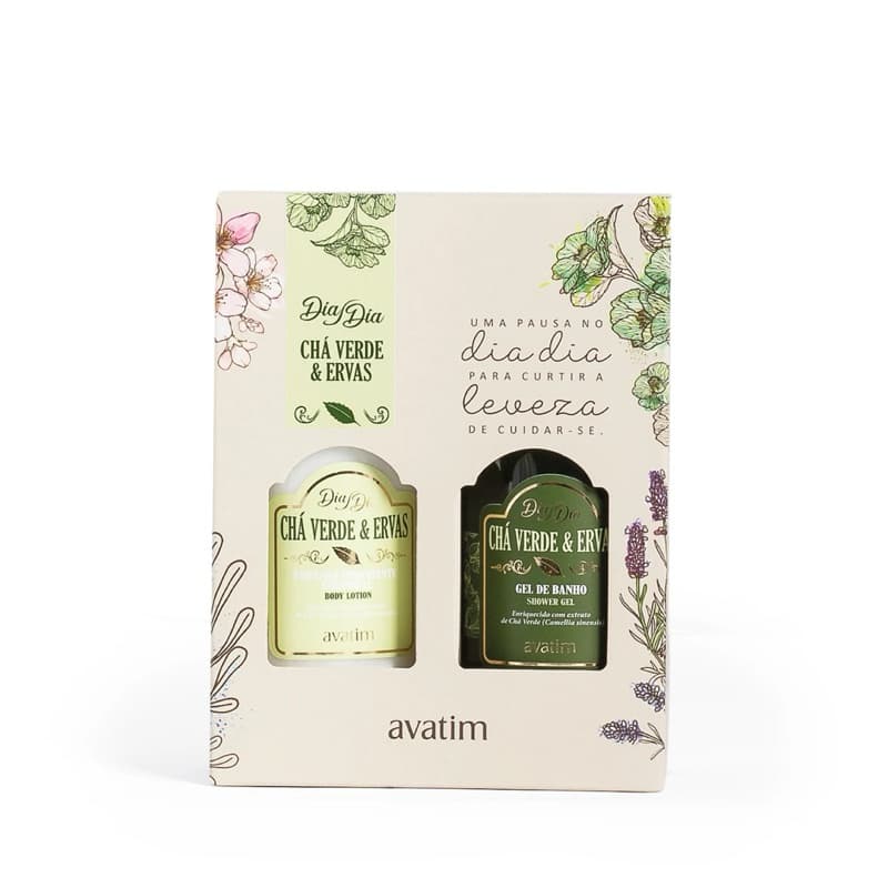 Kit Dia Dia Chá Verde & Ervas - Gel Banho 200g & Hidratante 200ml