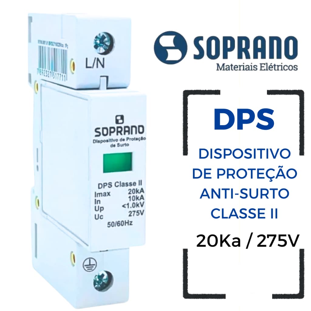 Dps Protetor De Surto Classe Ll 1p 20ka 275v Soprano