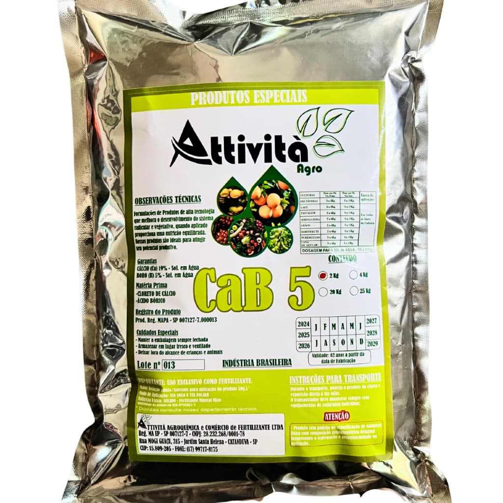 Fertilizante Cab-5 Cálcio e Boro  500g - 1kg e 2kg Alto Rendimento