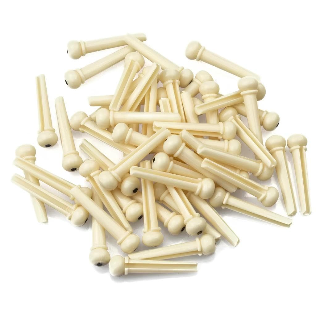 Pinos Cravo Trava Plástico ABS Branco Violão Aço 100 Un.