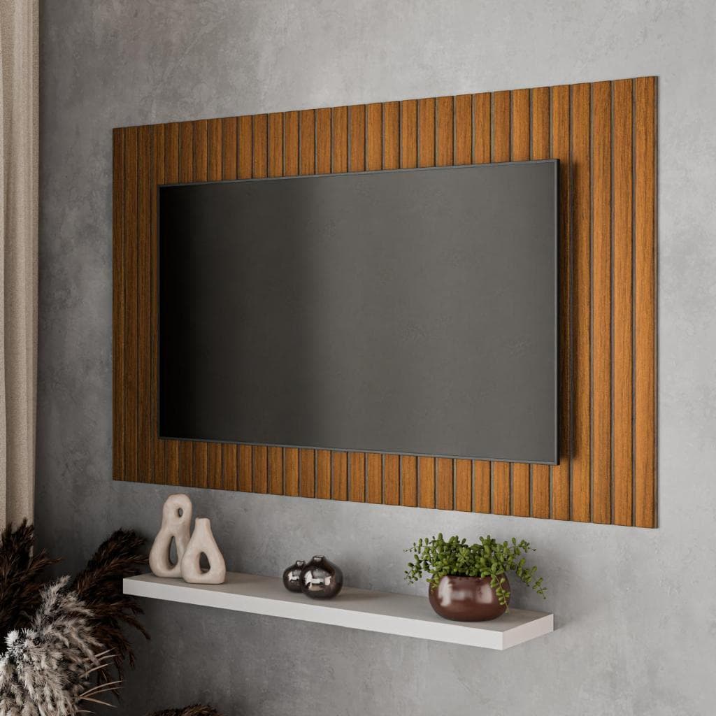 Painel Ripado de TV 40 a 43 Polegadas MDF 6mm 3d Pintura UV Autocolante Fácil Instalação