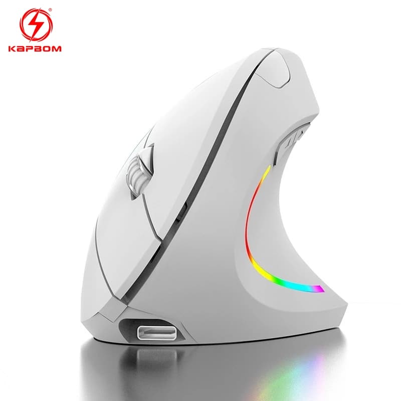 Vertical Mouse Sem Fio com Bluetooth e 2.4G Ergonômico Recarregável Portátil para PC Gamer Notebook.