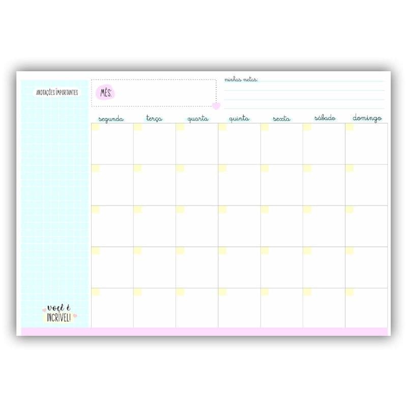 Planner mensal de mesa planer semanal e calendário de mesa