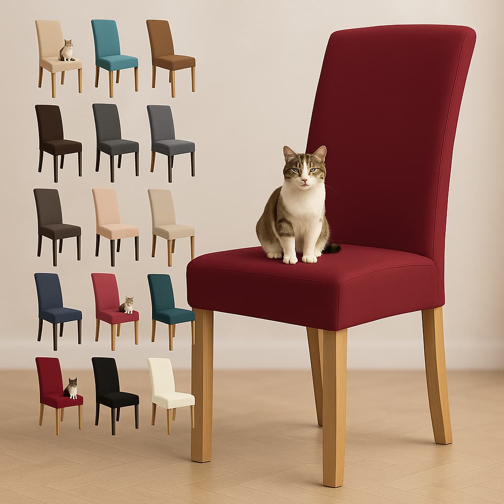 Kit 04 Capa De Cadeira Jantar Em Malha Com Elástico