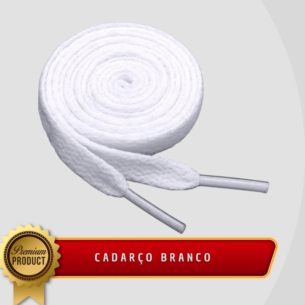 Kit 1/3/6 Pares de Cadarço Atacador Chato BRANCO De Poliester 120 CM Unissex Para Tênis Blusa
