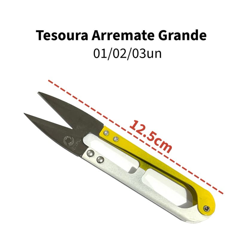 01/02/03 Tesoura Arremate Pic Grande 12.5cm Em Metal Para Cortes De Linha Acabamento Artesanato Patchwork