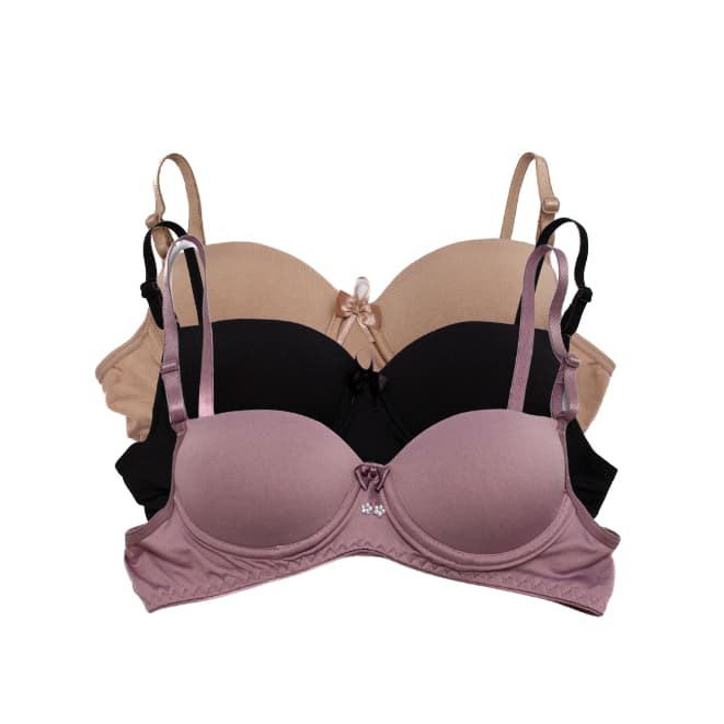 Kit 3 Sutiã Infantil Menina Moça De Bojo Juvenil Liso  Microfibra