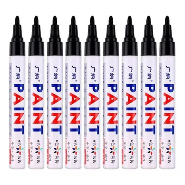 Caneta Paint Pintar Pneu TINTA PRETO - Tira Risco - Carro - Tênis - A Prova D'agua Permanente