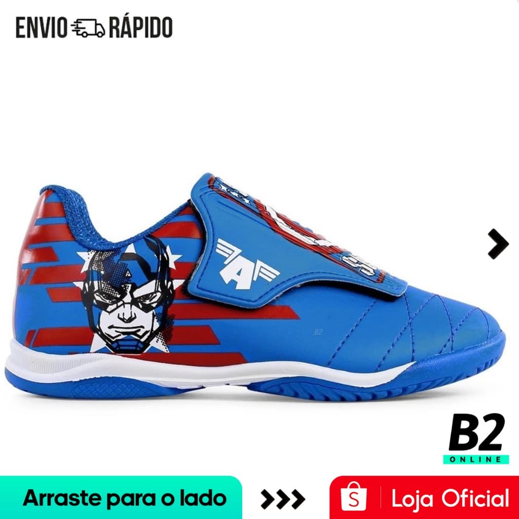 Chuteira Futsal Dray Marvel Original Sem Cadarço Infantil Original Com Nota Fiscal e Garantia