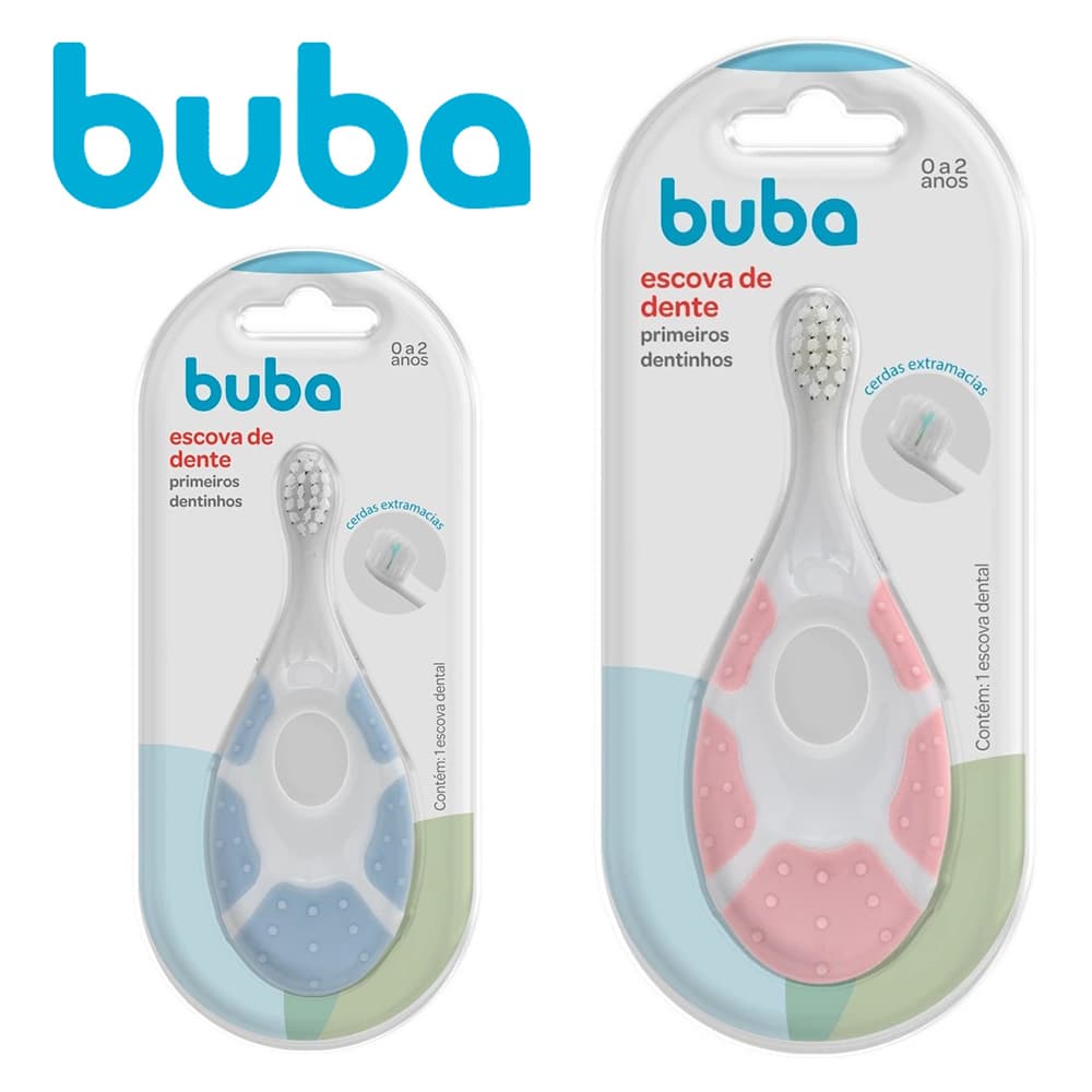 Escova de Dente Higiene Bucal Escovinha Primeiros Dentinhos Bebê Buba