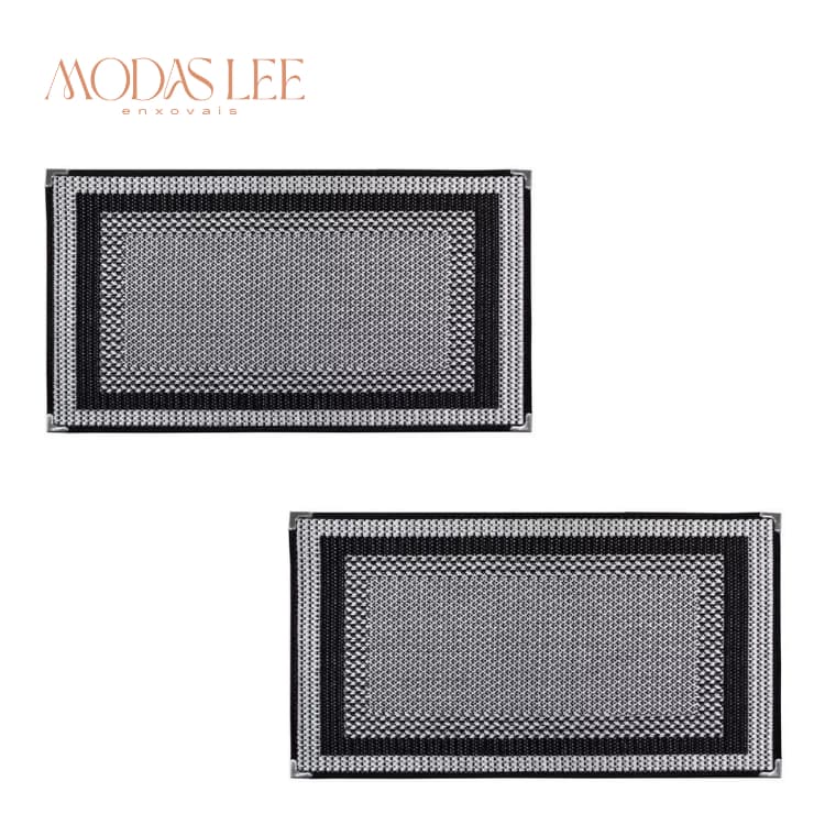 2 Capacho Sisal 50x80 Antiderrapante Tapete Lancer com Ponteiras Bem Vindo De Porta De Entrada