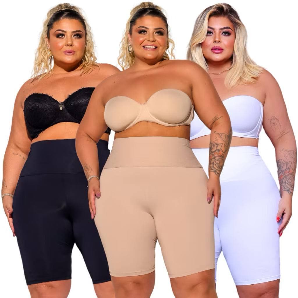 Short Anágua Poliamida PLUS SIZE Conforto Segunda Pele Bermuda Feminina