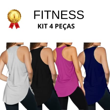 Kit 4 Camisetas Fitness Tapa BumBum Basicas CrossFit Academia e Corrida