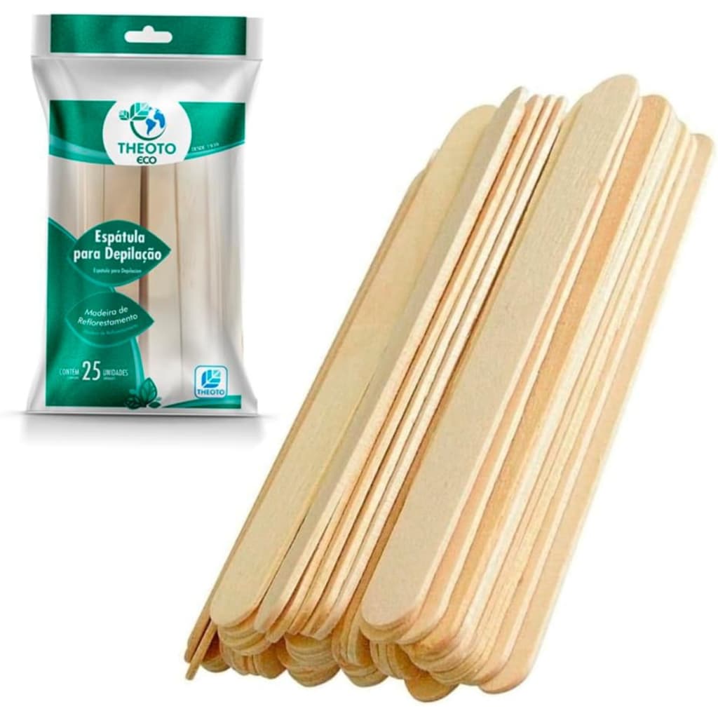 Espátula de Depilação Larga Palito Madeira Theoto