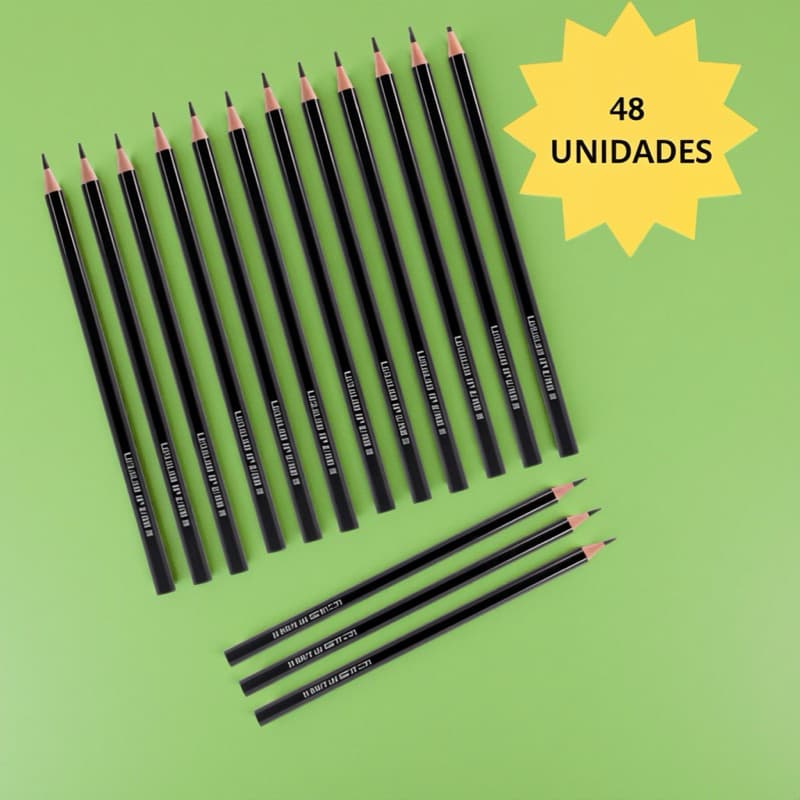 Kit 48 Lapis de Escrever Grafite HB N2 Preto