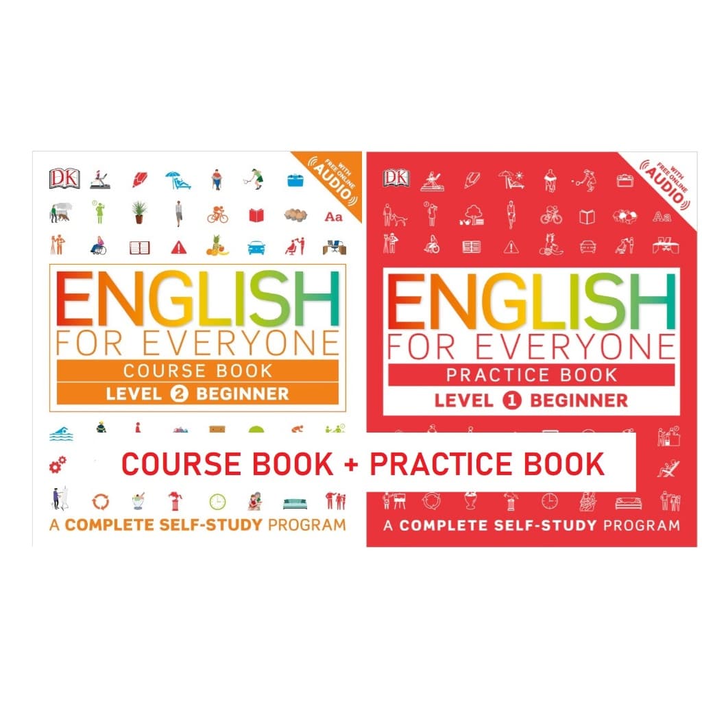 ENGLISH FOR EVERYONE LEVEL 1 BEGINNER COURSE BOOK e PRACTICE BOOK( Impresso em papel 90 gramas)