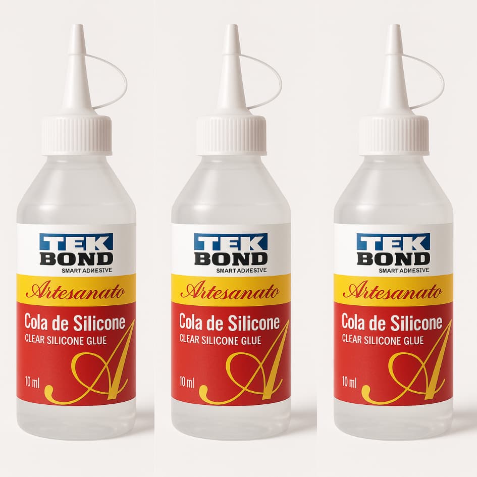 Kit Cola De Silicone Líquida Para Artesanato 100 Ml Tekbond/Rendicolla
