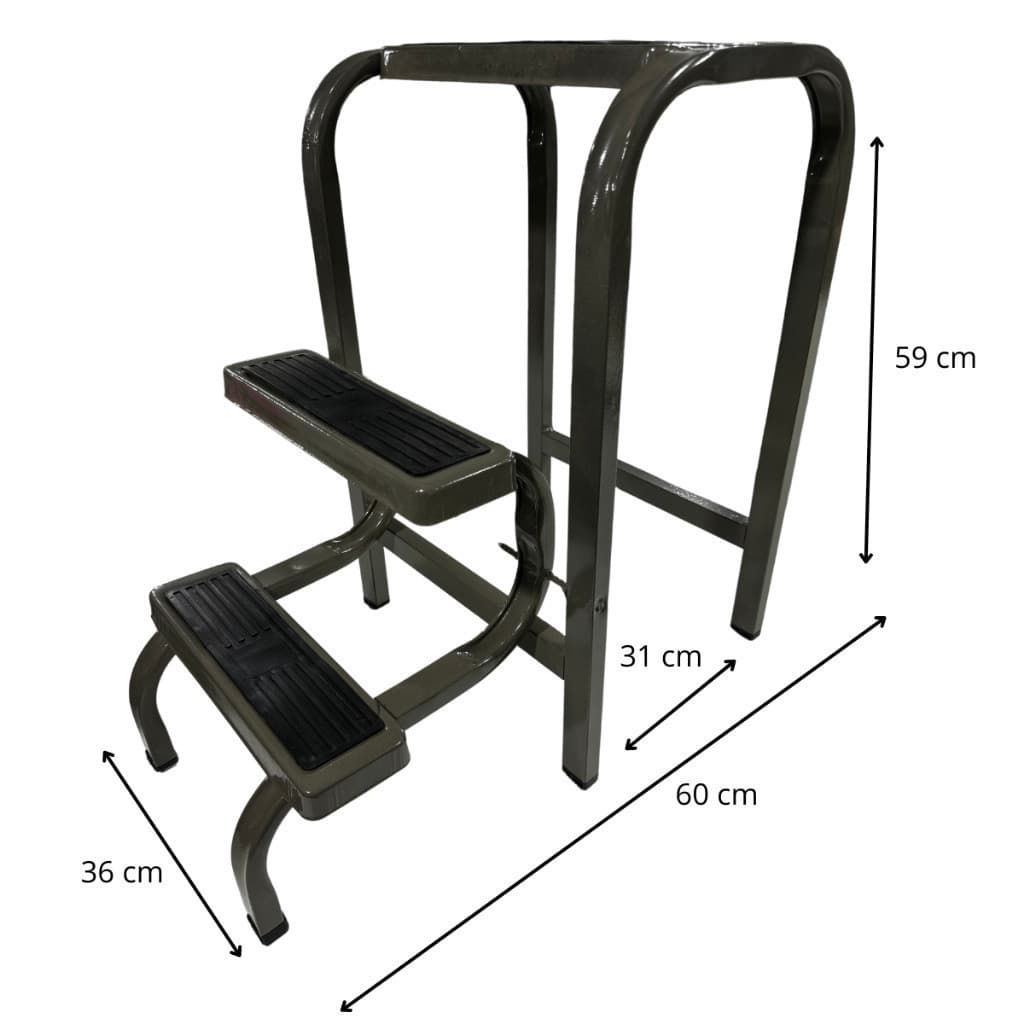 Escada Banqueta 3 Degrau De Aço Antiderrapante