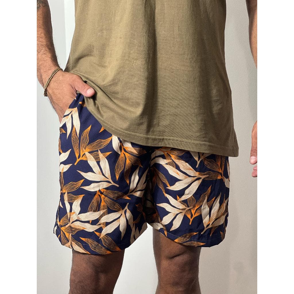 Short Masculino Tactel com Elastano de Banho com Estampa Confortavél