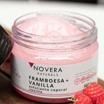 Esfoliante Corporal Hidratante Framboesa + Vanilla 300g Novera Left Oficial
