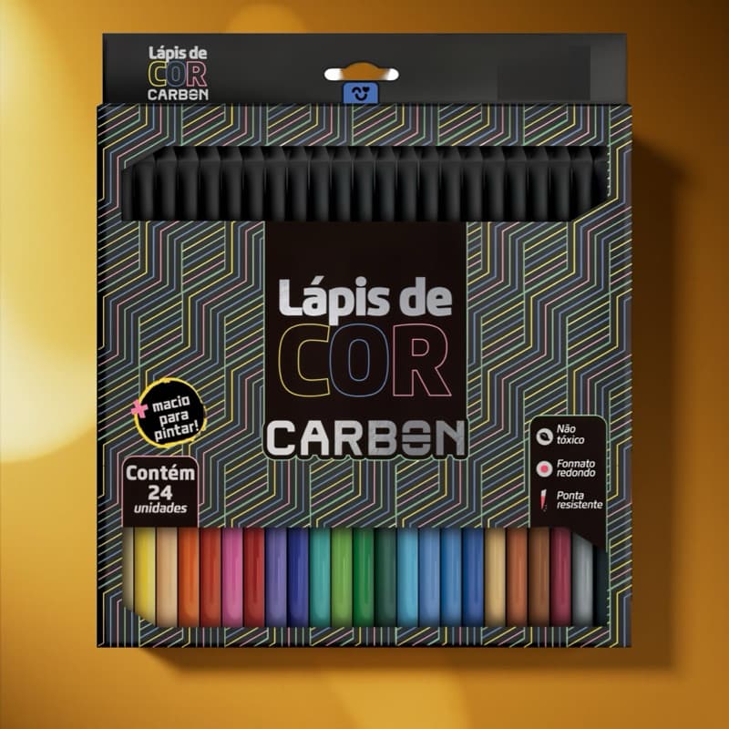 Lapis De Cor 24 Cores Carbon Soft Macio Leonora