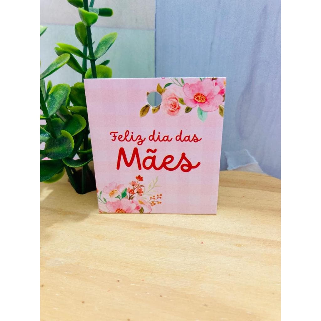 Mini tag dia das mães - Floral Rosa - 5x4,5cm - Pronta entrega - 50/100 unidades