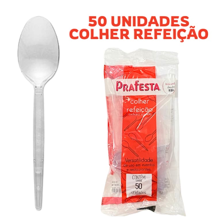50 unidades  COLHER REFEIÇÃO CRISTAL Festa aniversários Bolo Oferta
