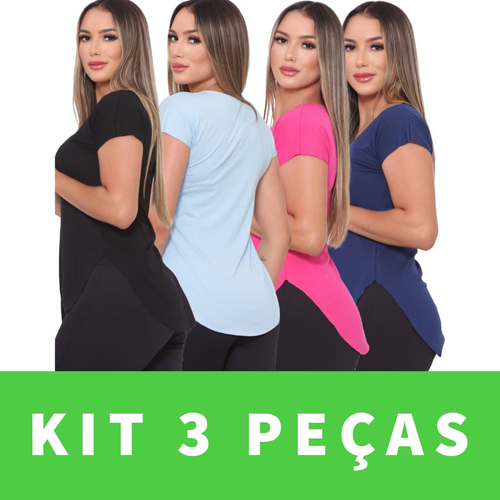 Kit 3 Blusa Feminina Tapabumbum Feminina Sobre legging Academia