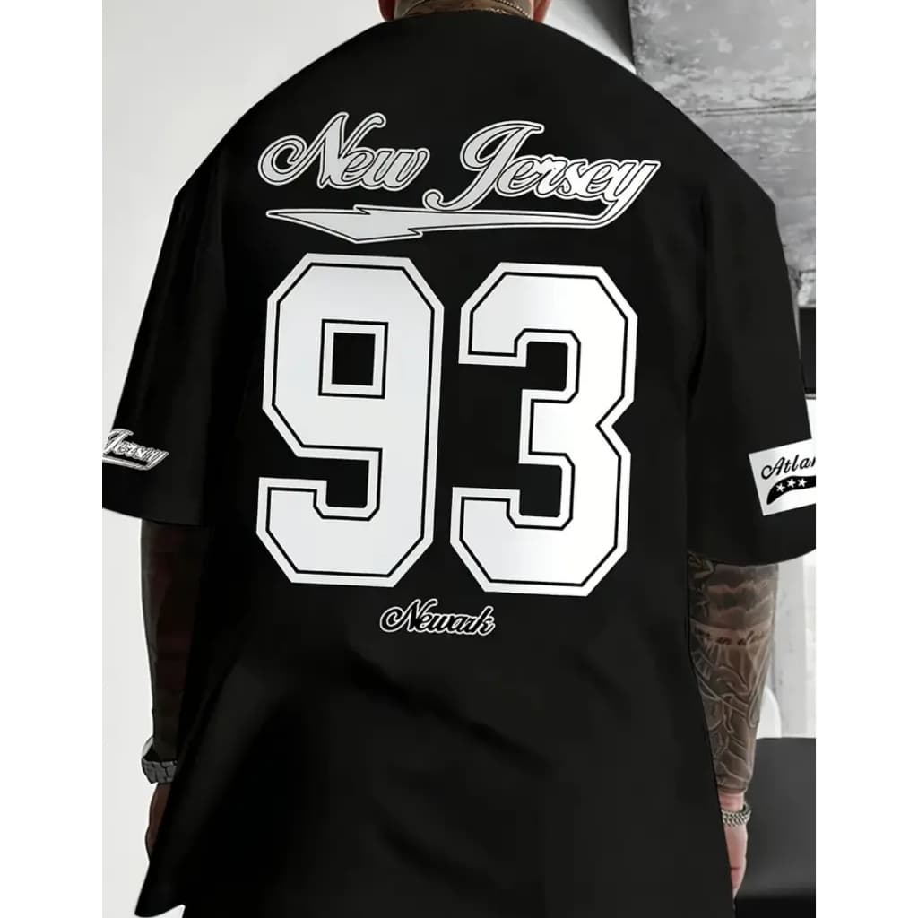 Camiseta Jersey Masculina Baseball Basquete Manga Curta Básica New Jersey 93 cod 494