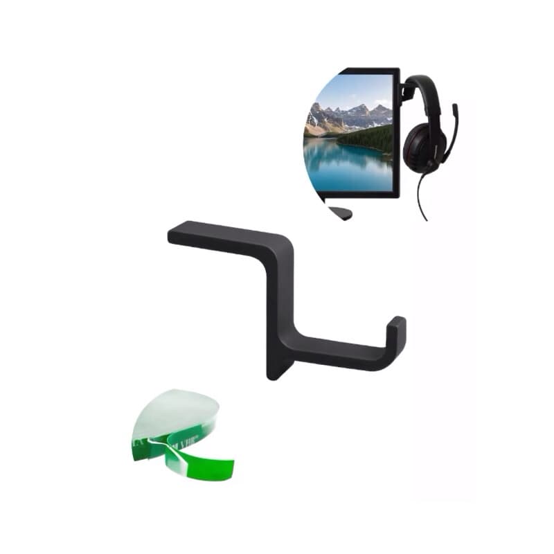 Suporte Gancho Fone Headset Monitor Tv Setup Com Fita 3m