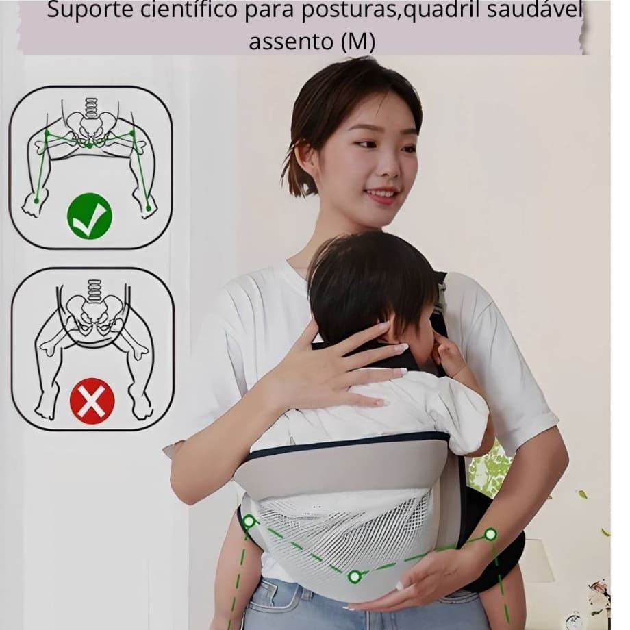 Sling Canguru Bebê Carregador Malha 100% Algodão